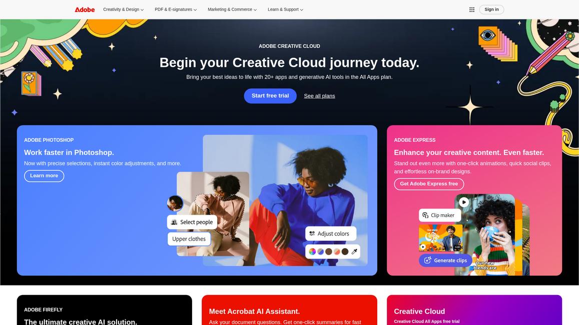 Adobe Homepage 1