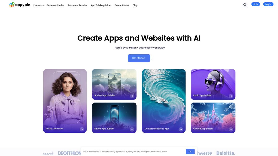Appy Pie Homepage