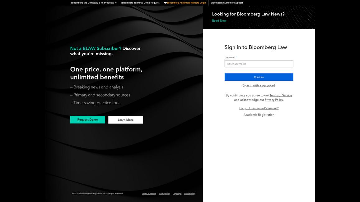 Bloomberg Law Homepage