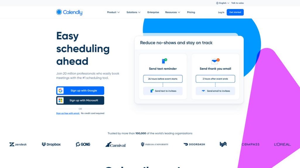 Calendly Homepage