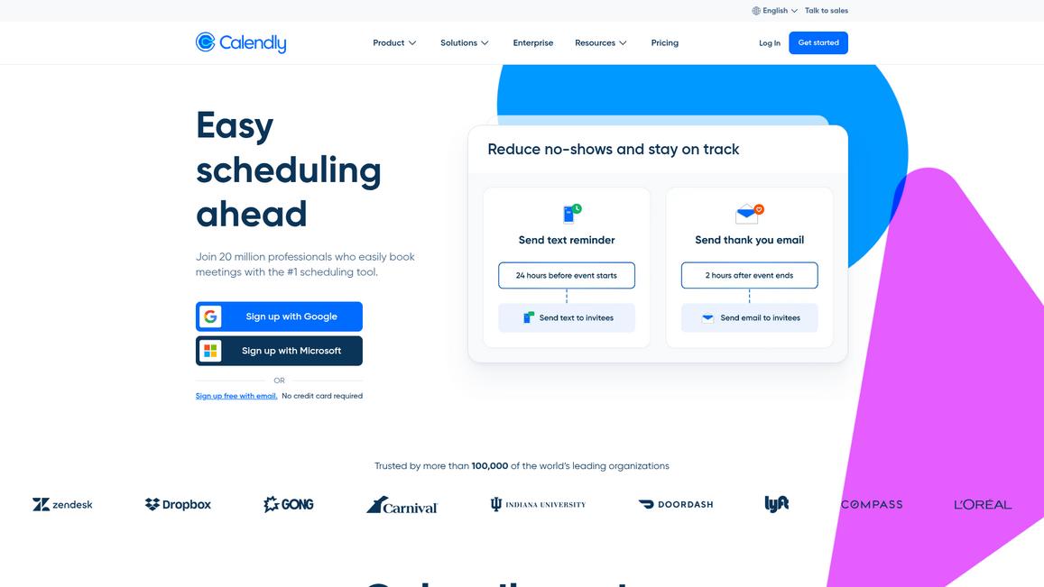 Calendly Homepage