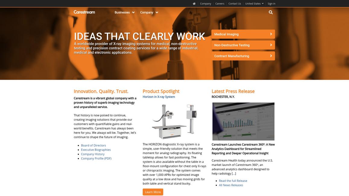 Carestream Homepage