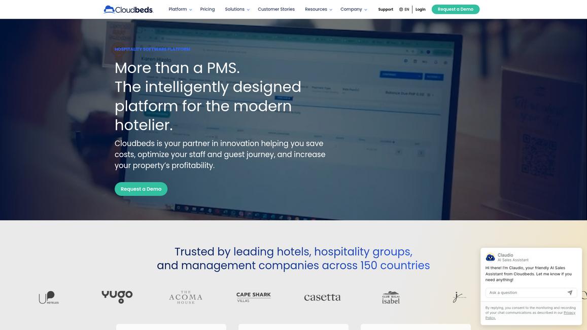 Cloudbeds Homepage