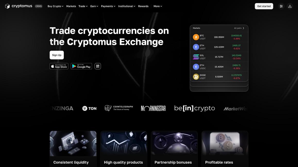 Cryptomus Homepage