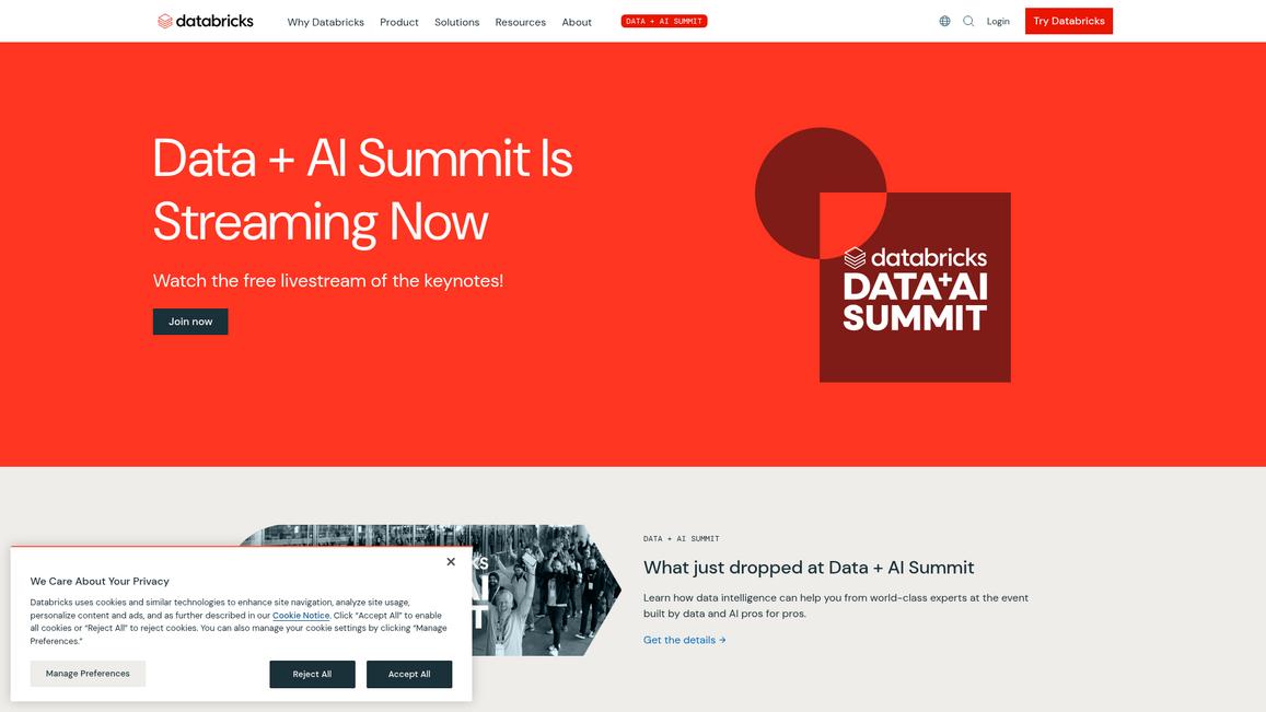 Databricks Homepage
