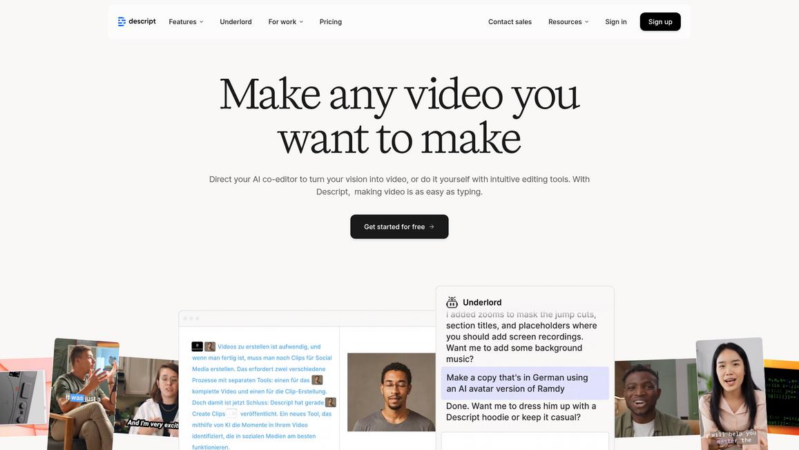 Descript Homepage