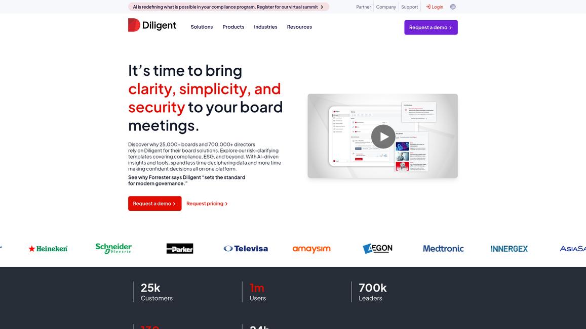 Diligent Homepage