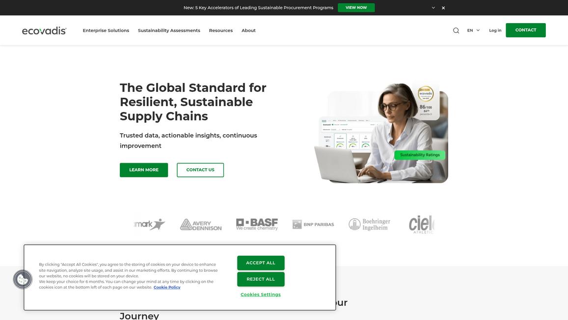 Eco Vadis Homepage