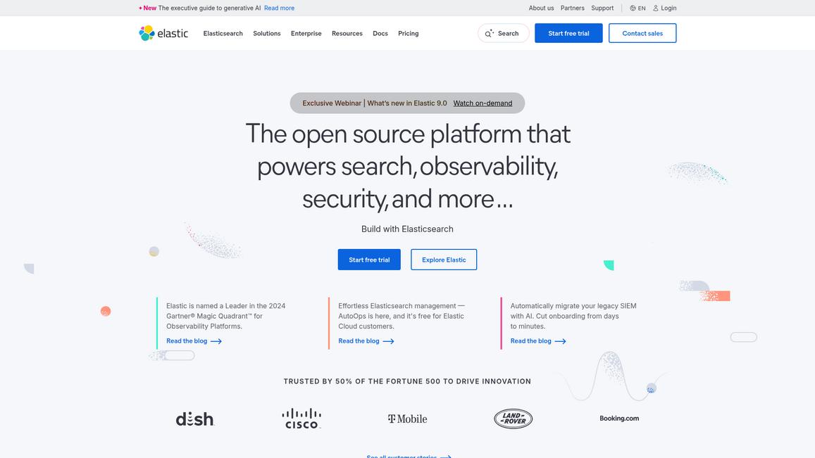 Elastic Homepage
