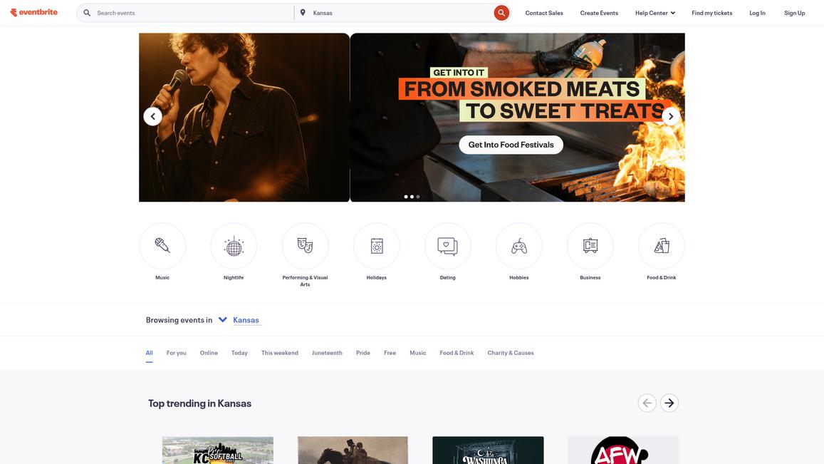 Eventbrite Homepage