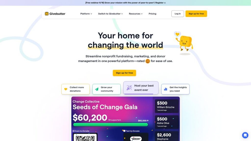 Givebutter Homepage