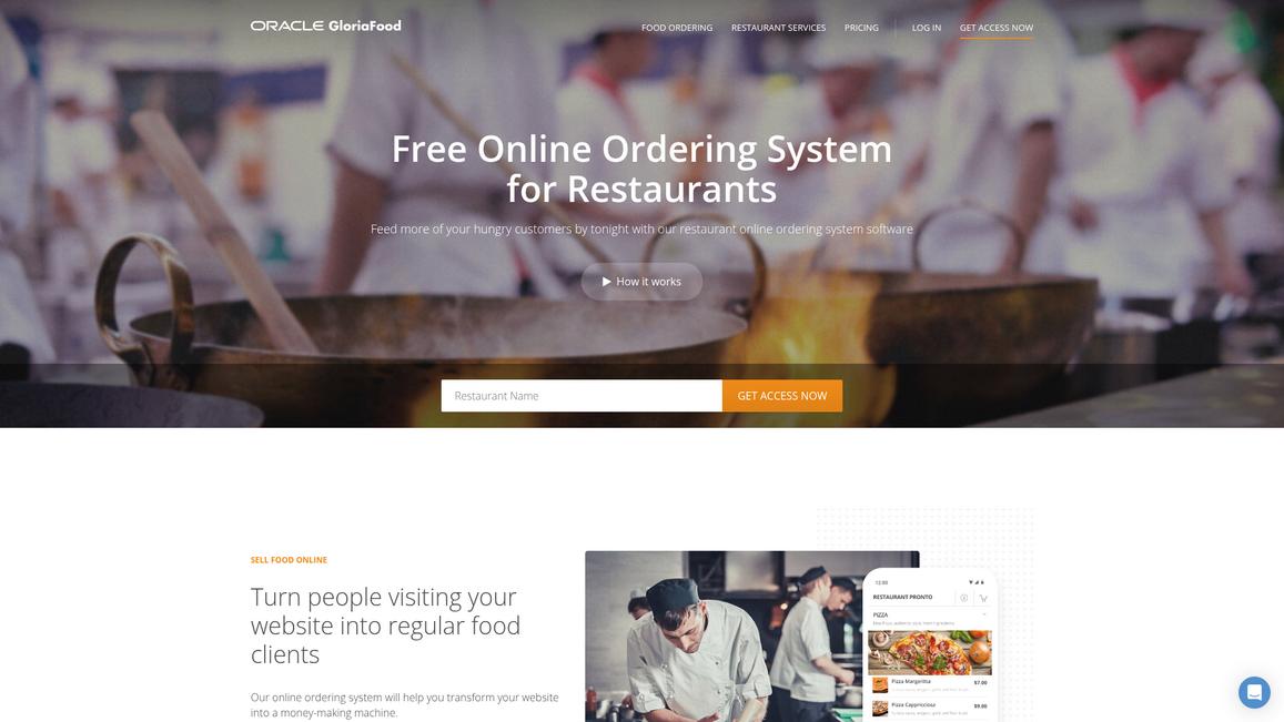 Gloria Food Homepage