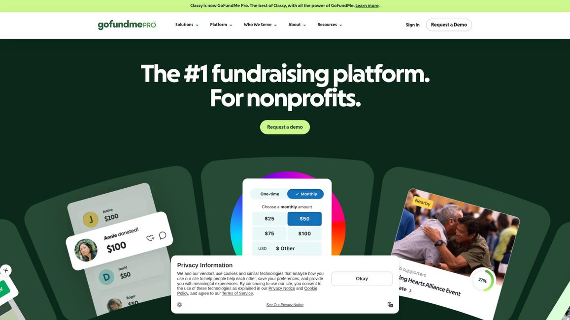 Go Fund Me Pro Homepage