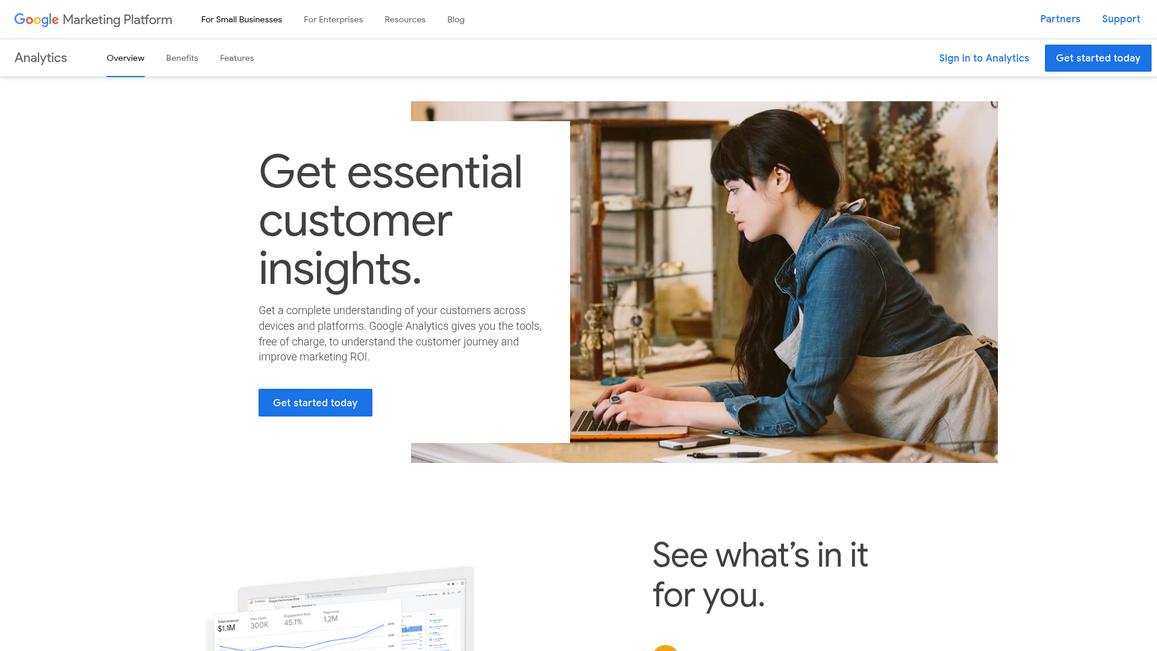 Google Analytics Homepage