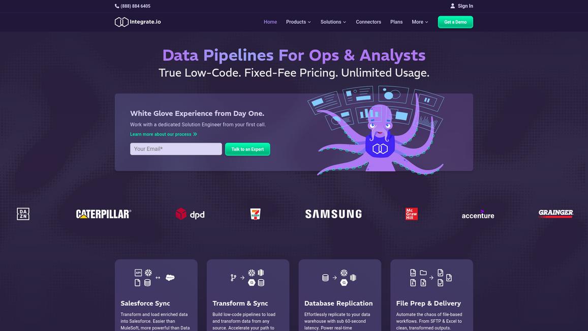 Integrate.Io Homepage
