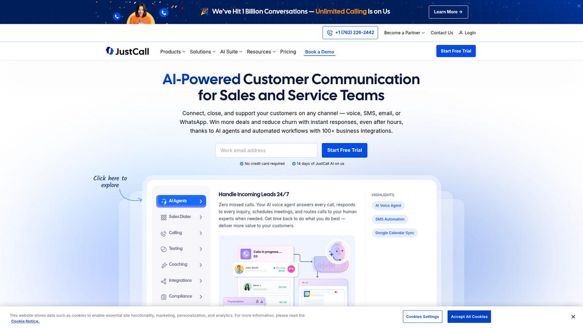 Just Call Homepage