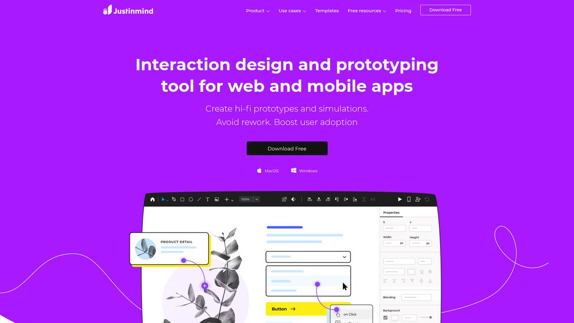 Justinmind Homepage