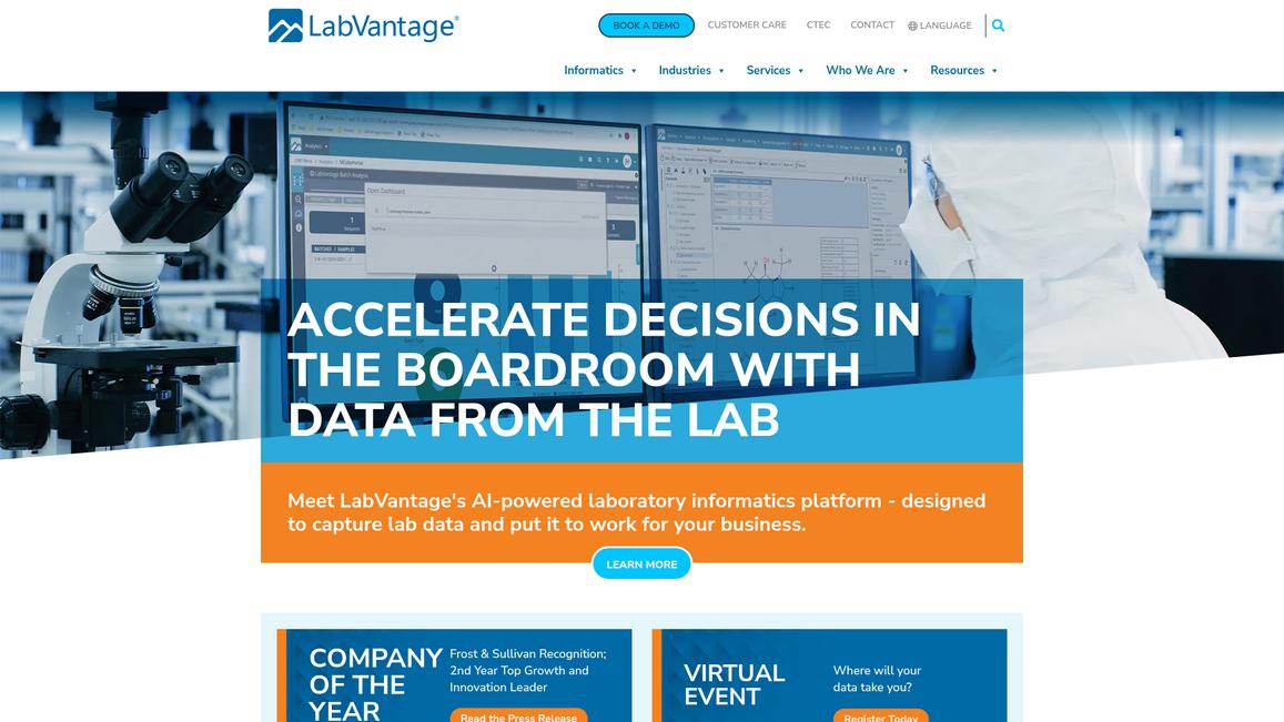 Lab Vantage Homepage