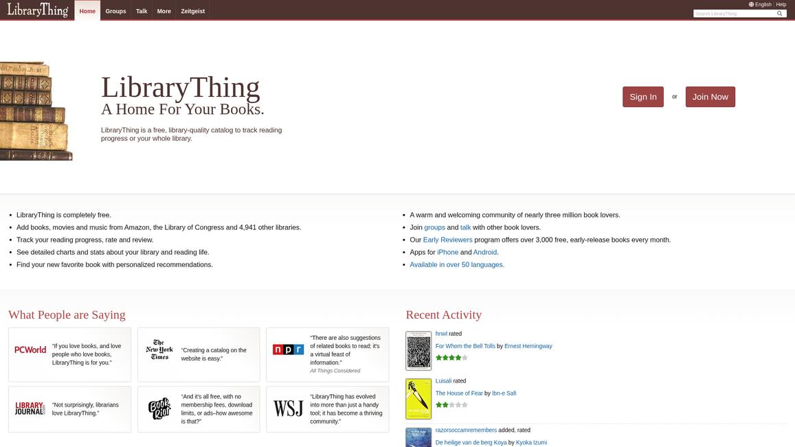 Library Thing Homepage