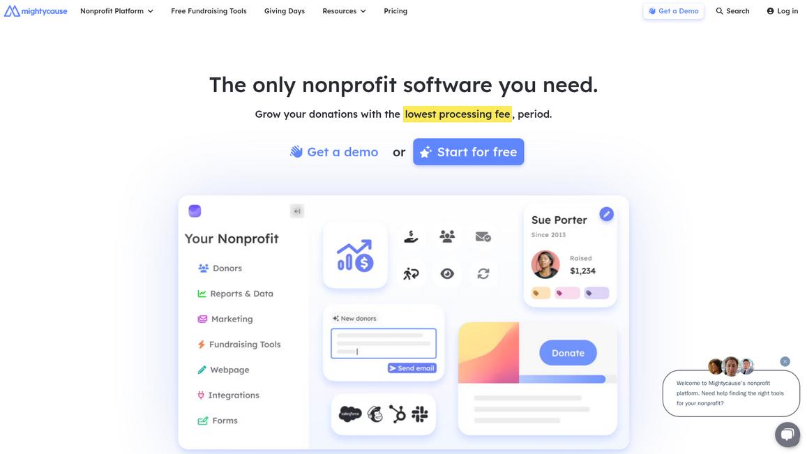 Mightycause Homepage