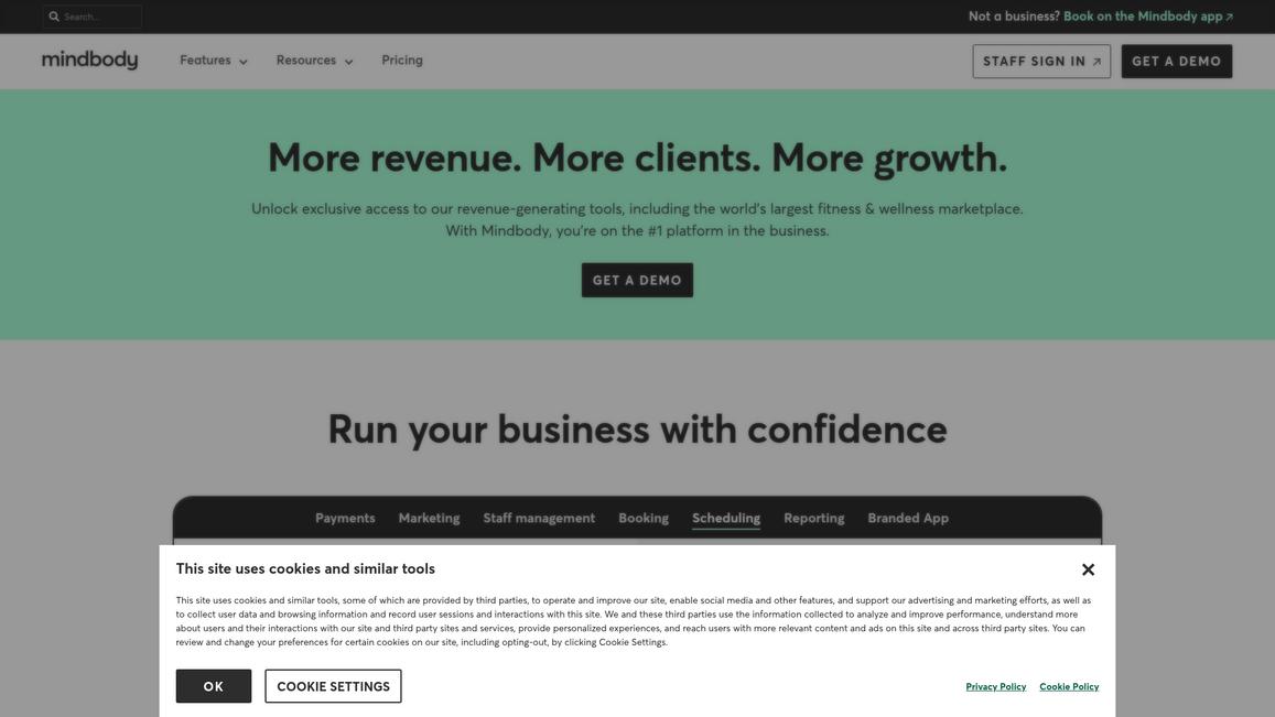 Mindbody Homepage