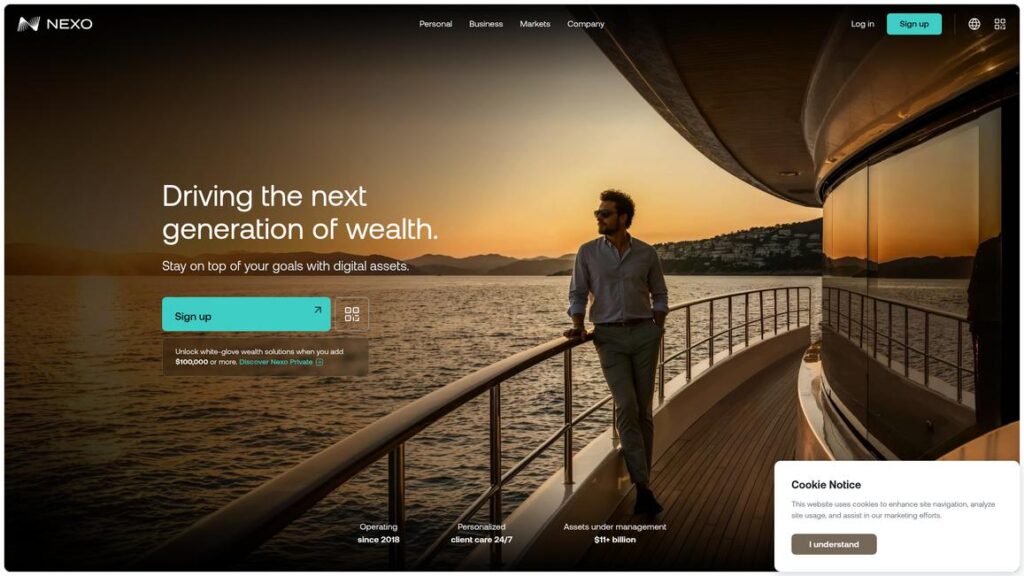 Nexo Homepage