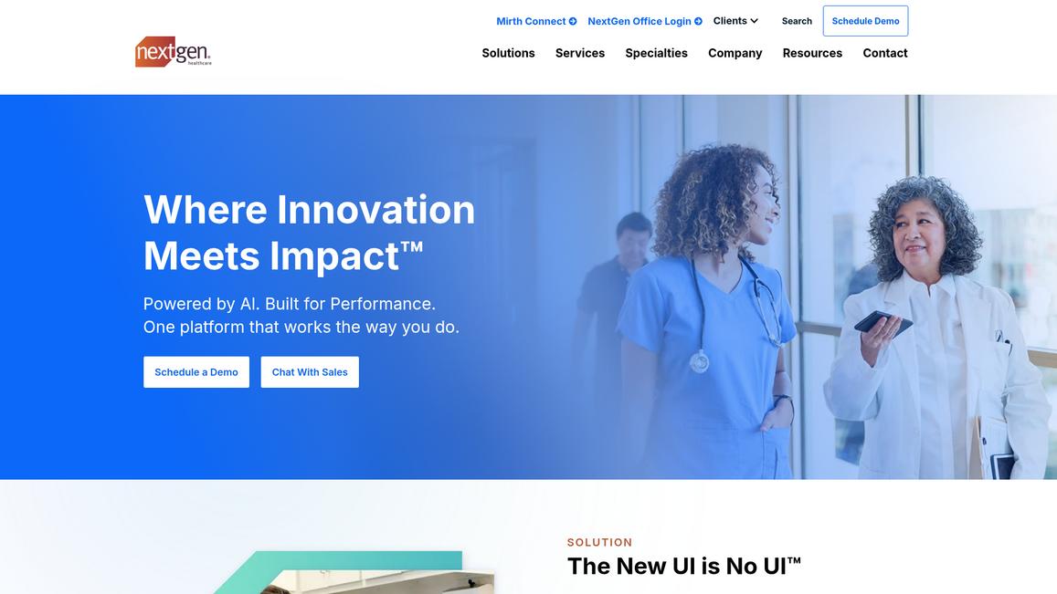 Next Gen Healthcare Homepage