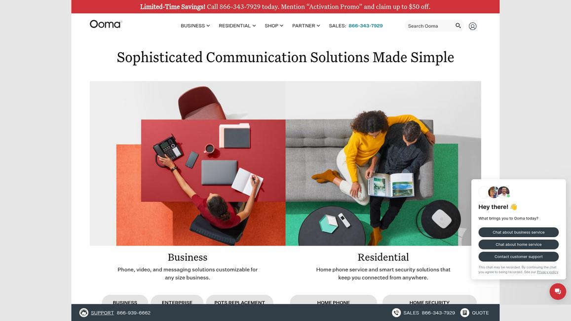 Ooma Homepage