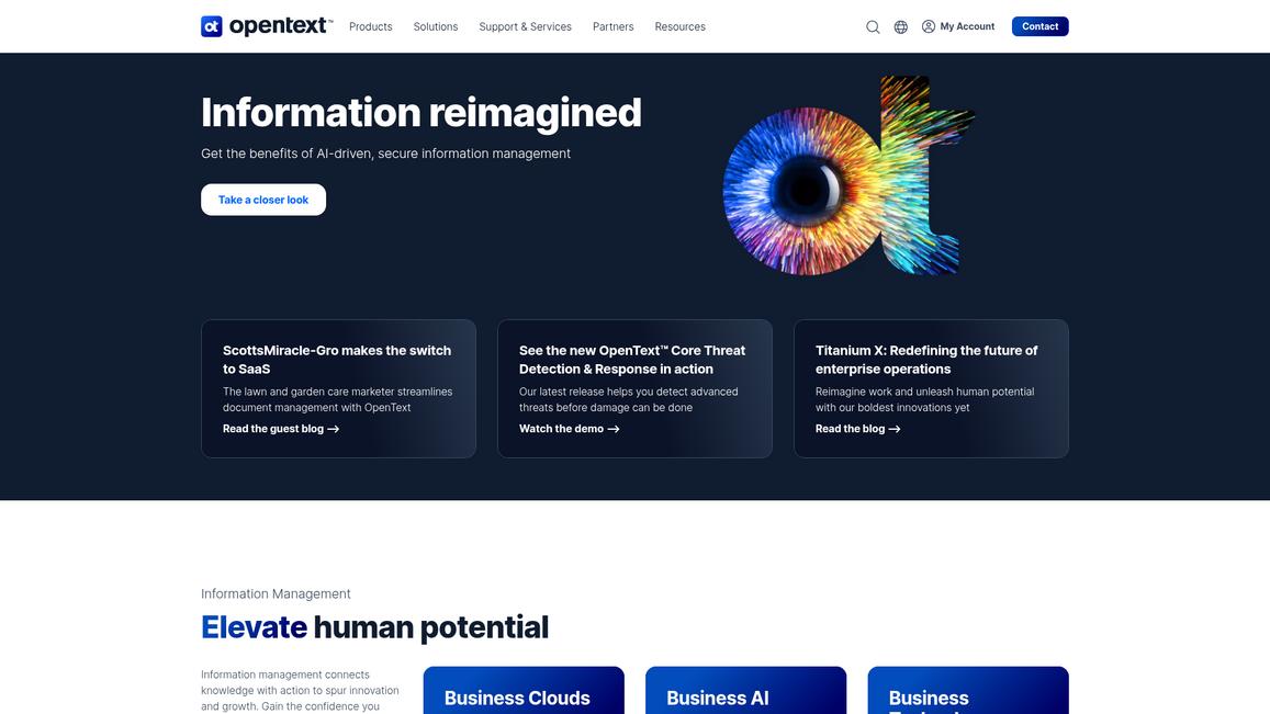 Open Text Homepage