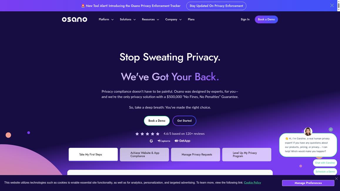 Osano Homepage