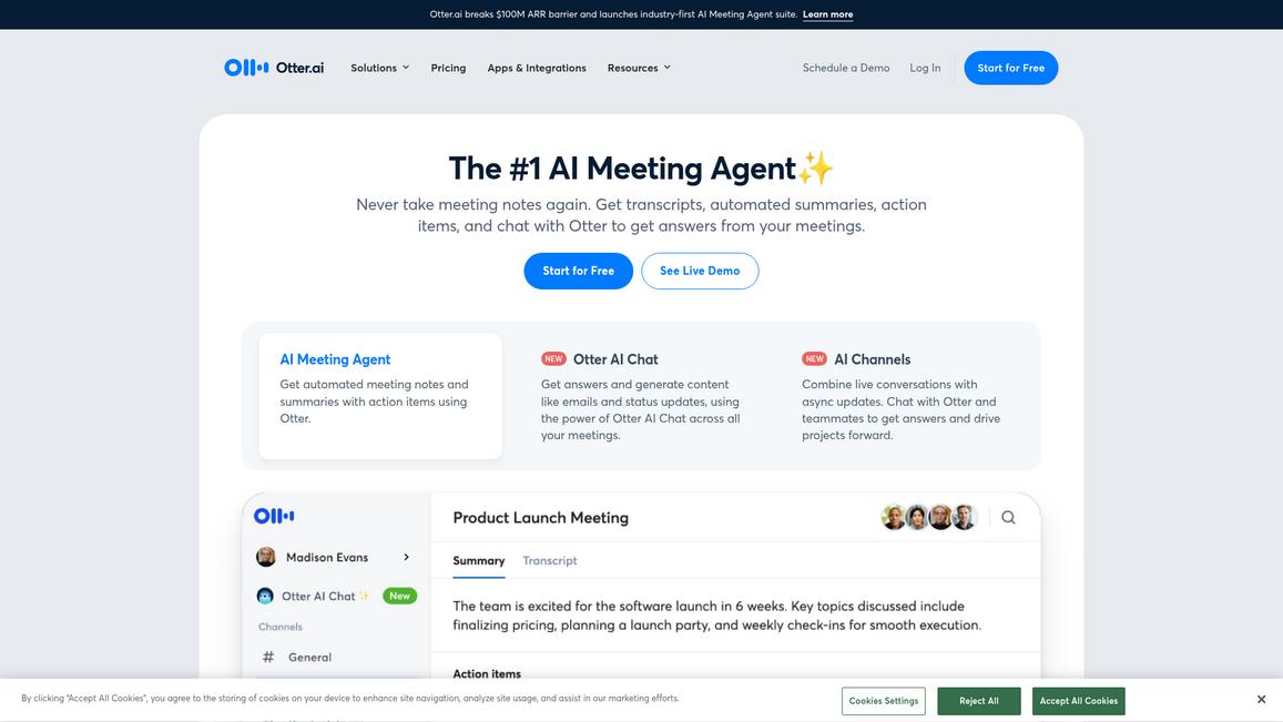 Otter.Ai Homepage