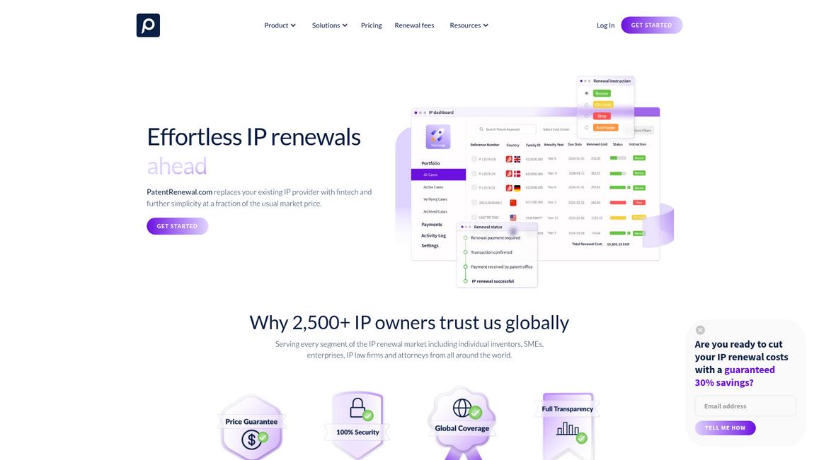 Patent Renewal.Com Homepage