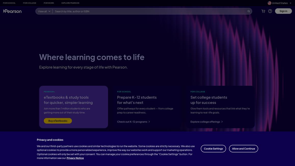 Pearson Homepage