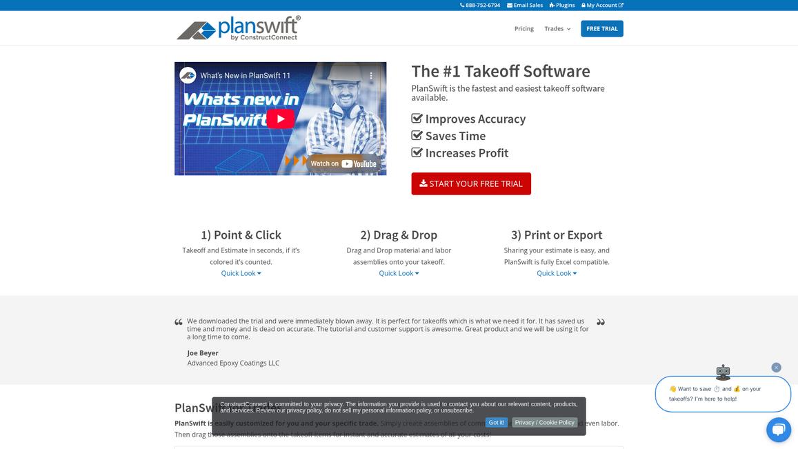 Plan Swift Homepage 1