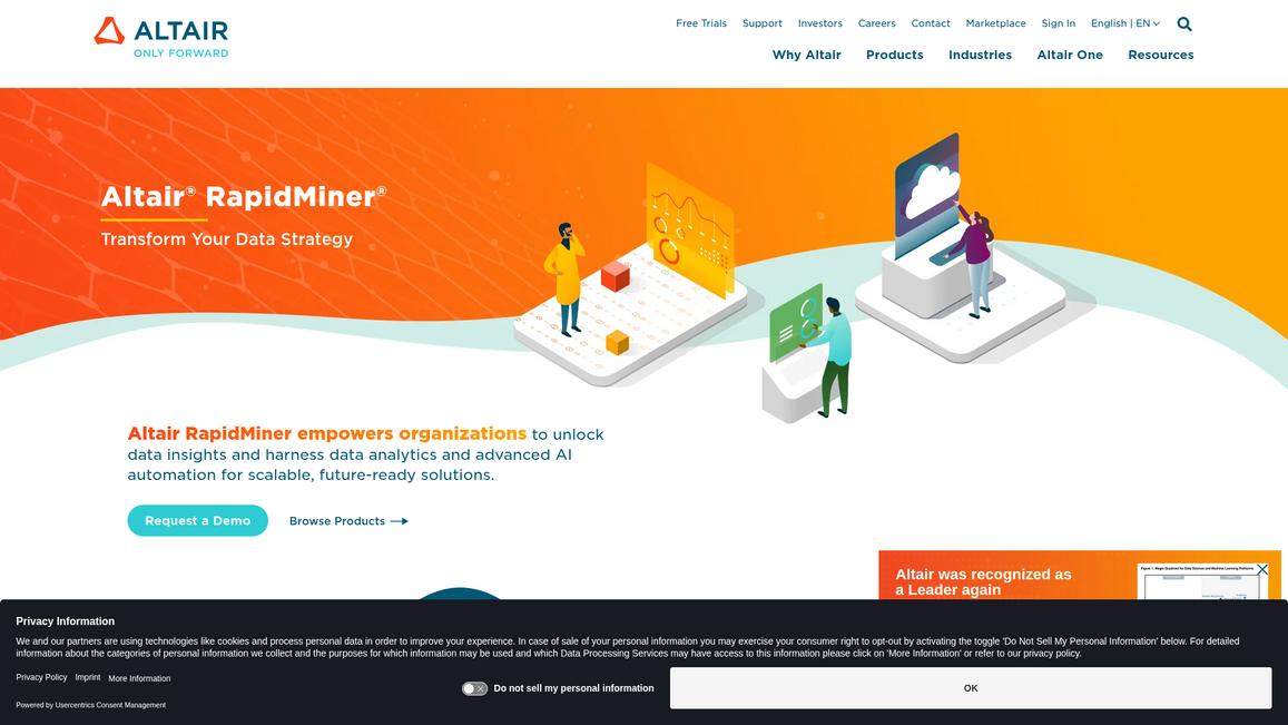 Rapid Miner Homepage