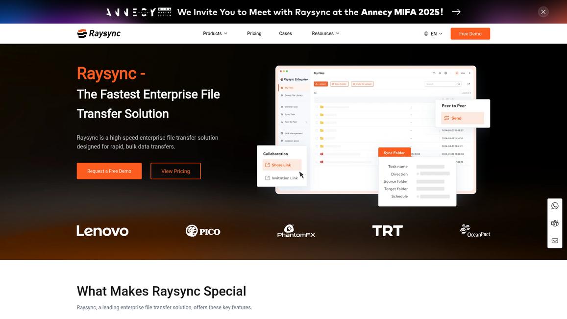 Raysync Homepage