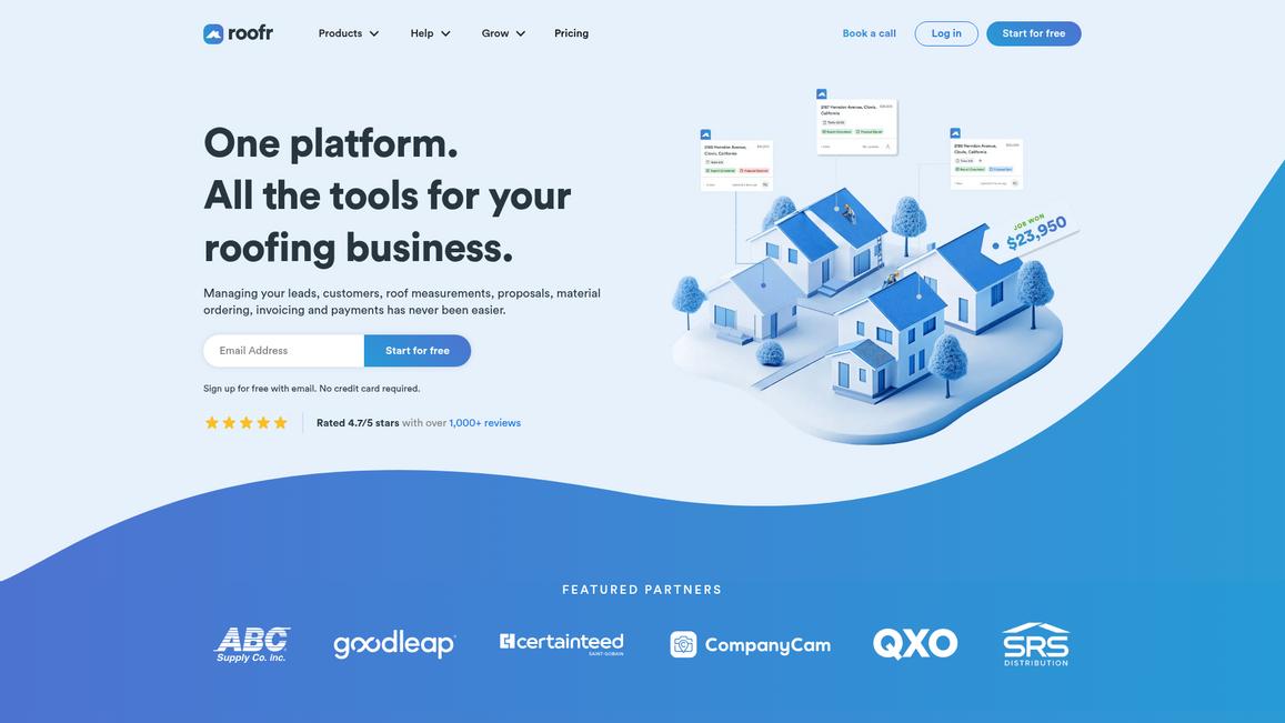 Roofr Homepage