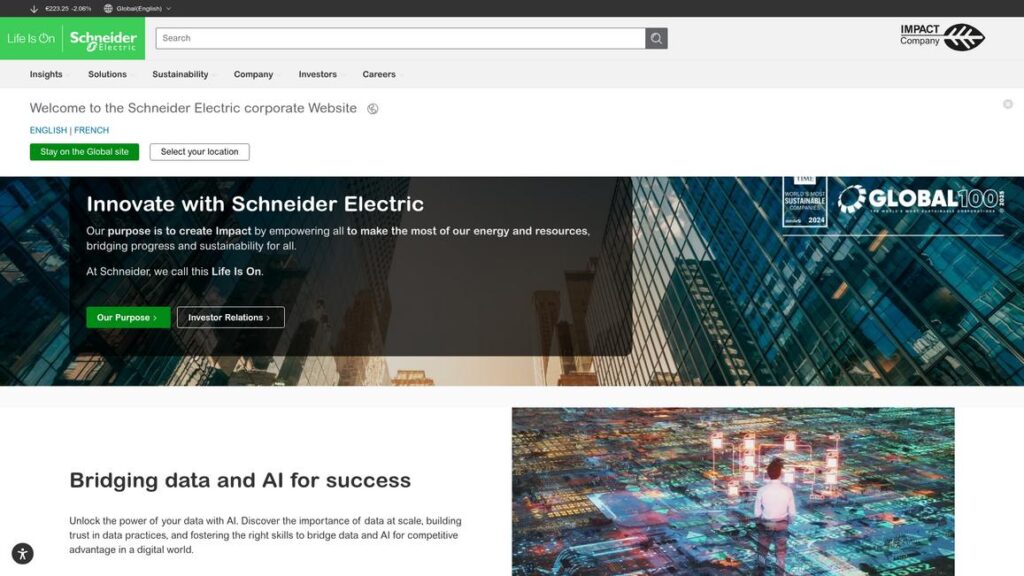 Schneider Electric Homepage 1