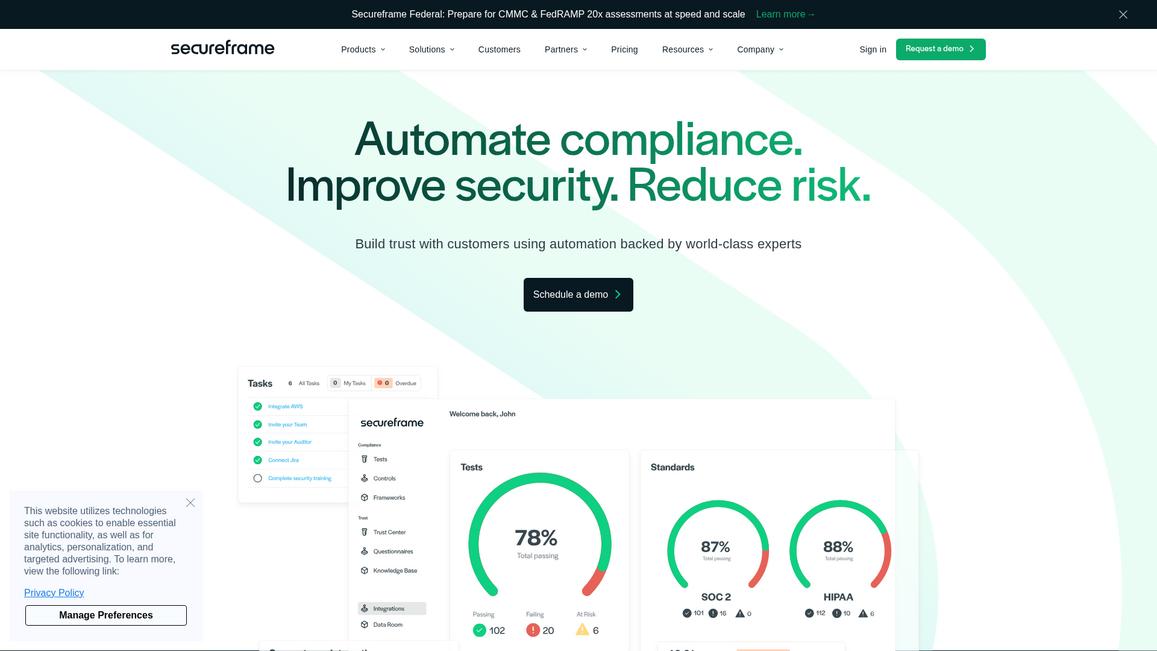 Secureframe Homepage