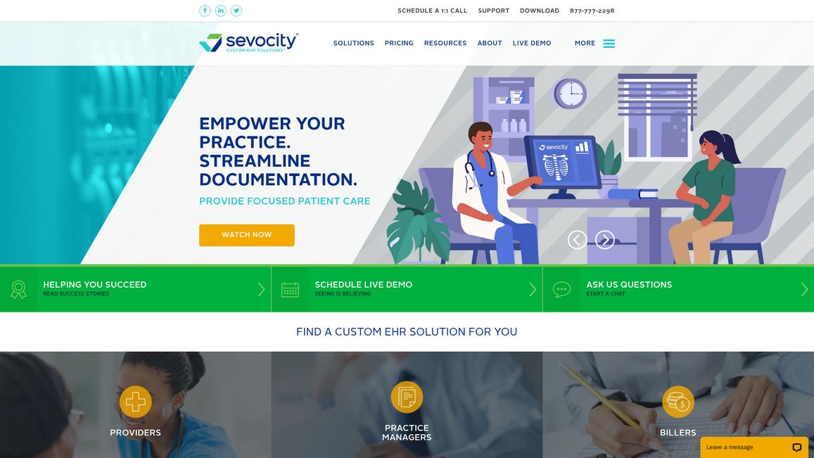 Sevocity Homepage