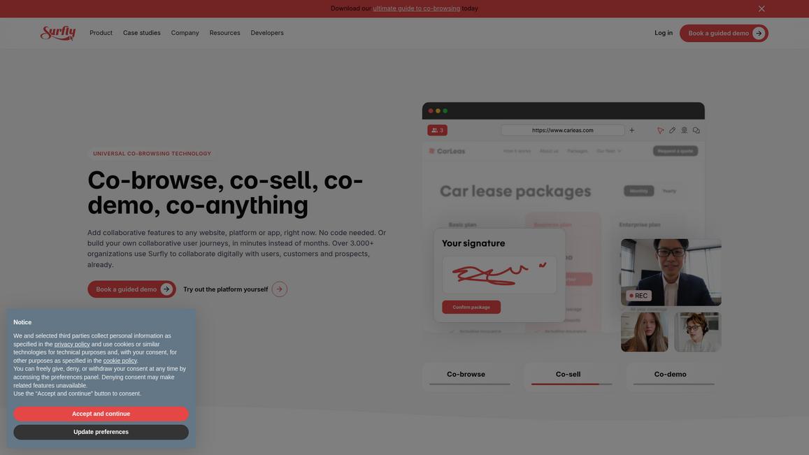 Surfly Homepage
