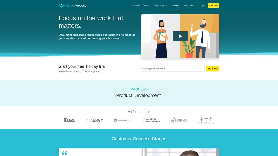 Sweet Process Homepage