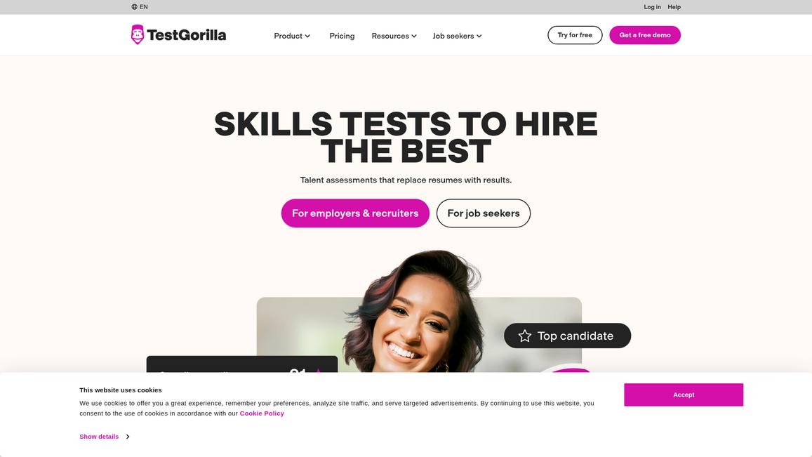 Test Gorilla Homepage