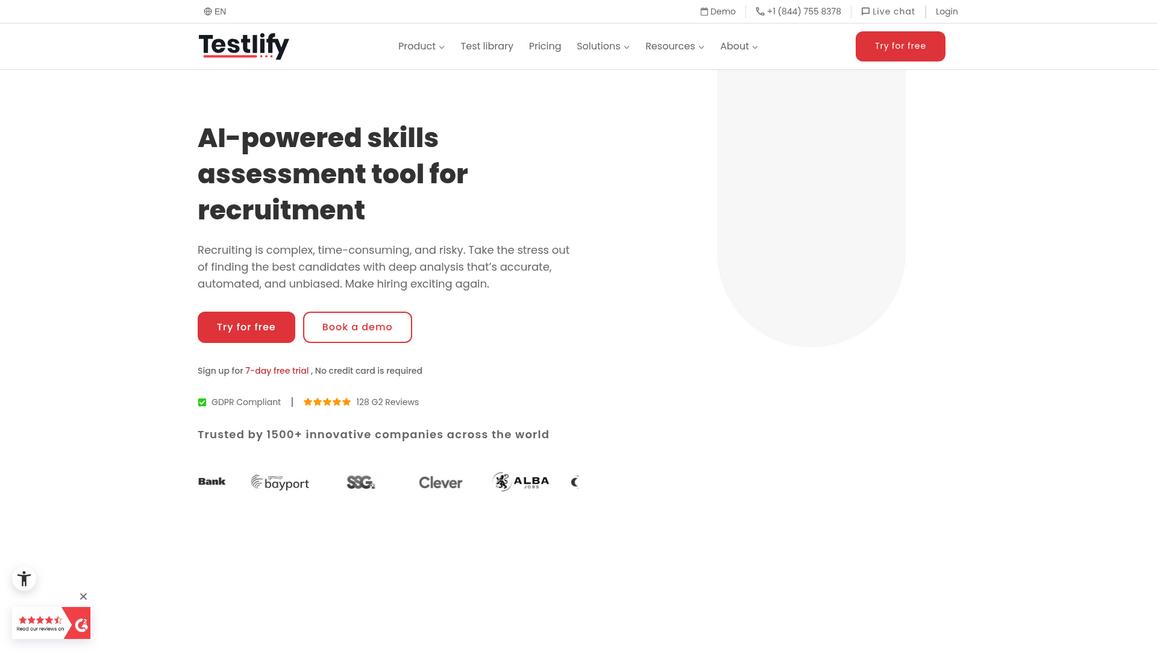 Testlify Homepage