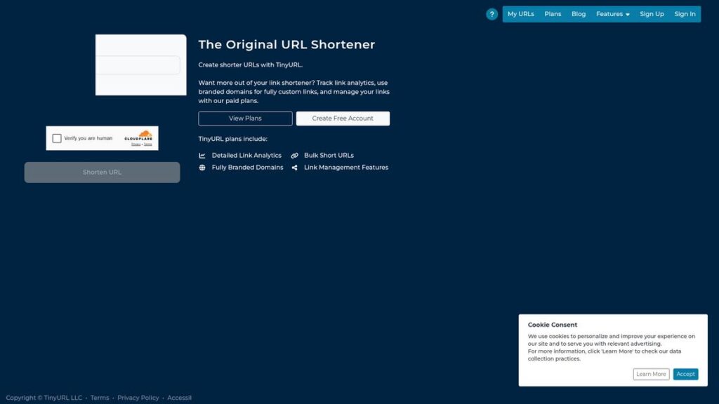 TinyURL Homepage