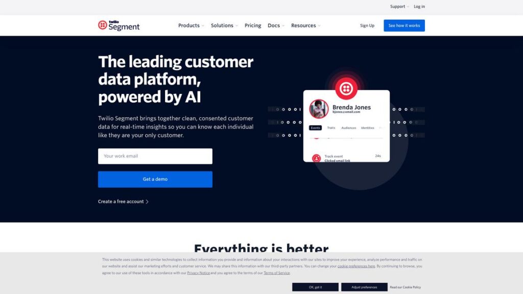 Twilio Segment Homepage