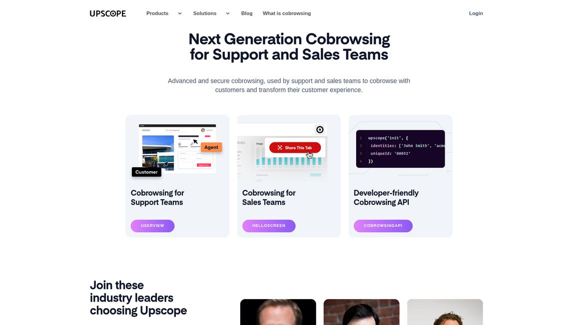 Upscope Homepage