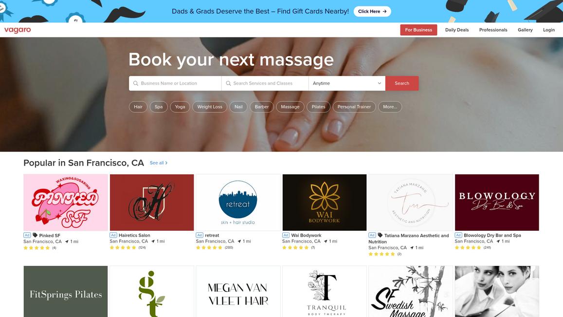 Vagaro Homepage