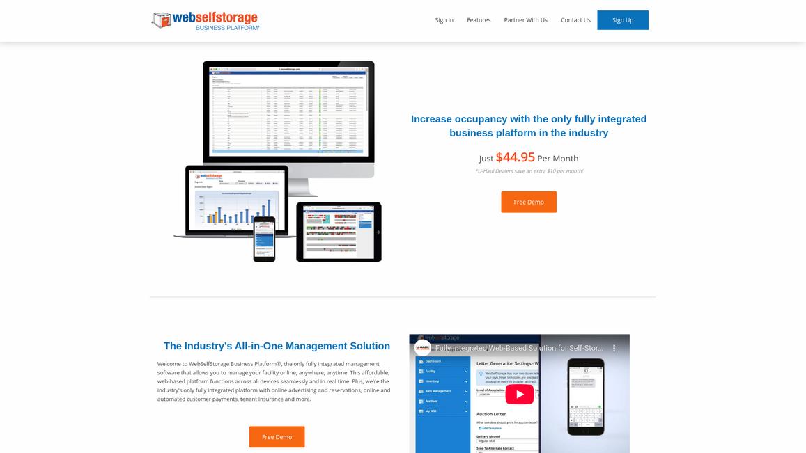 Web Self Storage Homepage