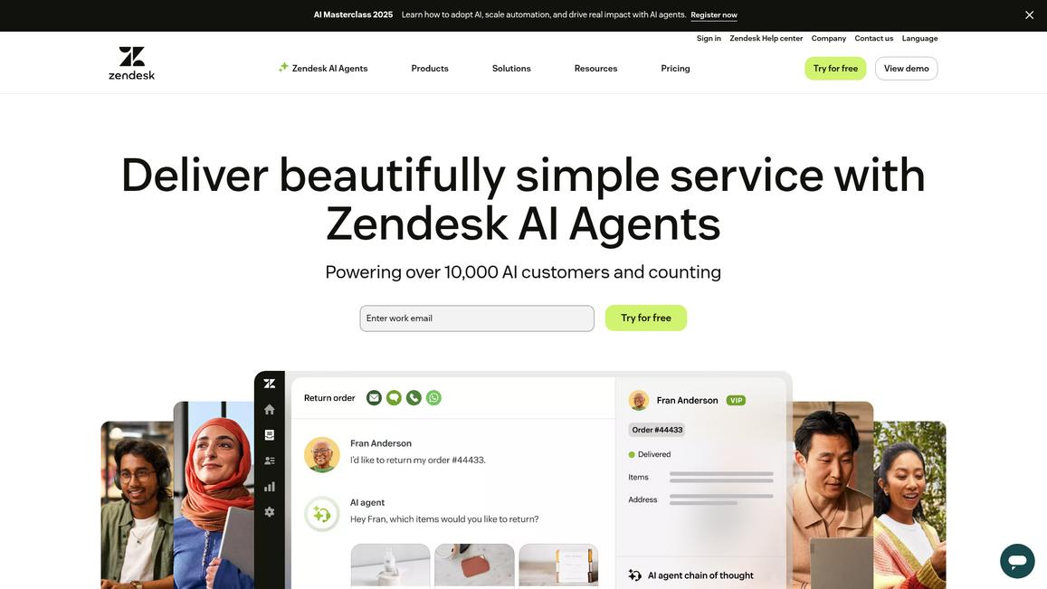 Zendesk Homepage